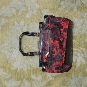 Talbott Red and Black Floral Tote